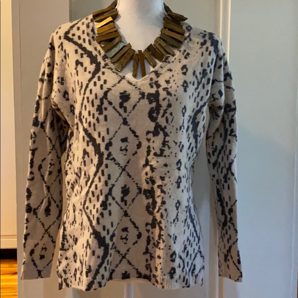 Anthropologie HWR cashmere snake/python sweater